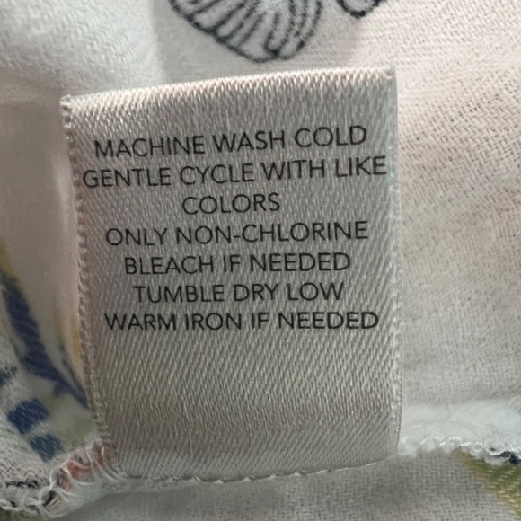 CJ Banks Bird Print Gauzy Button Shirt Womens 3X Novelty Beach Coastal Nautical - Picture 10 of 11